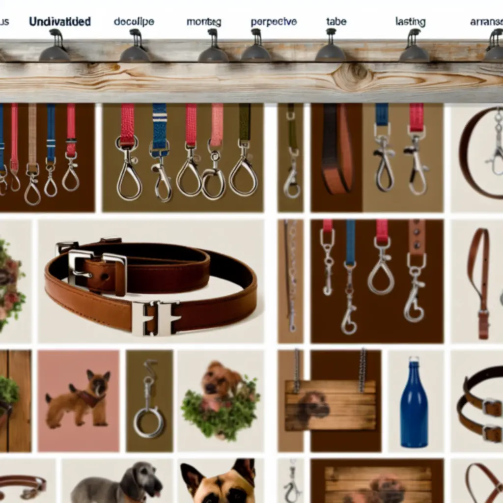 Nyakörvek, pórázok és hámok természetes, letisztult elrendezésben