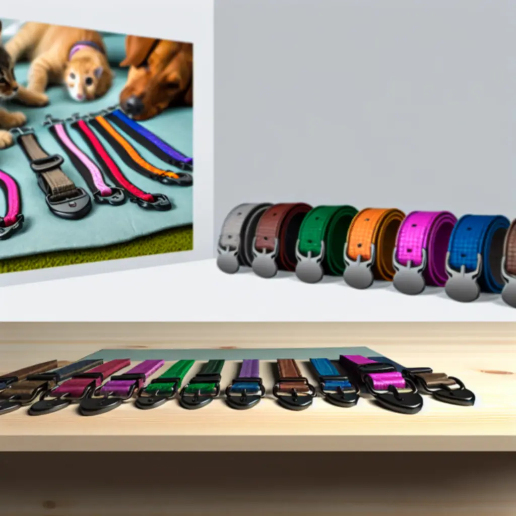 Nyakörvek és pórázok rendezett bemutatója