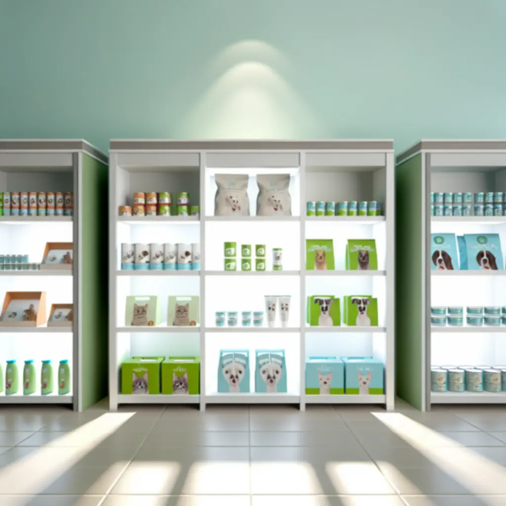 Prémium kisállat termékek polcon